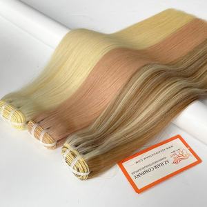 Lot de Cheveux Naturels Remy Doux et Soyeux, Lisses, Blond Clair, Tissage Double Machine, Matière Première Vietnamienne, 100g - Product Image 3