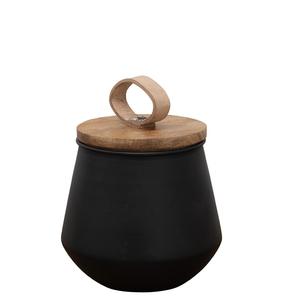 Frasco de vela negro mate con tapa de madera, diseño minimalista moderno, contenedor reutilizable, decoración para el hogar, embalaje de lujo para fragancias. - Product Image 5