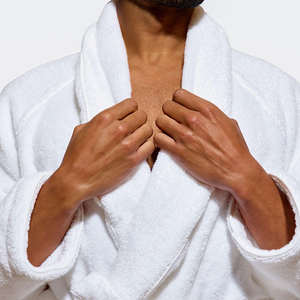 Albornoz con cuello chal y juego de toallas Nesta Sports, 100% algodón de rizo, albornoz de lujo para spa y hotel - Product Image 2