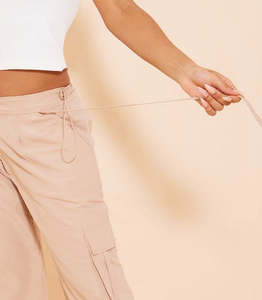 Pantalones Cargo de Cintura Elástica para Mujer, Pantalones Casuales de Corte Holgado, Estilo Urbano - Product Image 3