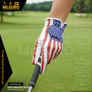 Gant de golf personnalisé avec drapeau américain, en cuir Cabretta, respirant, léger, anti-humidité, antidérapant, extensible, à enfiler - Product Image 4