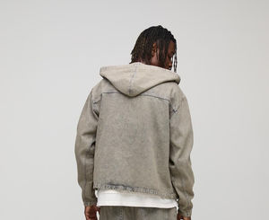 Blouson universitaire décontracté en jean OEM pour homme, personnalisé, avec patchs en chenille, idéal pour l'extérieur en hiver, 100% coton - Product Image 5