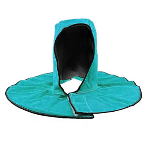 Casque de soudage en cuir de vachette imperméable et ignifuge, orange, coutures soudées, coupe régulière, résistant à la chaleur 500°C-1000°C, certifié CE - Product Image 4