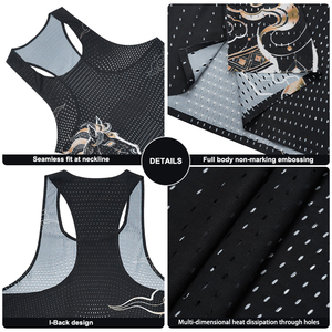 Camisetas sin mangas para hombre con costuras termoselladas, ligeras para maratón, de color liso, con diseño hueco, de poliéster, tipo stringer - Product Image 3