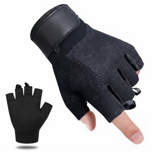 Gants de cyclisme mi-doigts en PU, souples, respirants et légers, avec fermeture auto-agrippante, antidérapants, extensibles, unisexes, pour la course - Product Image 1