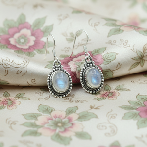 Vintage Blue Fire Moonstone Drop Earrings Pure 925 Sterling Silver Rose Gold Yellow Gold Plated Boho Jewelry Gift Women <b>Sister</b> - Product Image 1