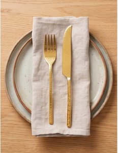 Ensemble de couverts plaqués or 3 pièces, luxe moderne, couverts durables en métal, cuillère, fourchette, couteau pour la cuisine et la maison - Product Image 4