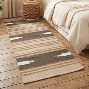 Alfombra Kilim de Algodón con Rayas Pastel para Sala de Estar, Decoración de Hogar Escandinava Contemporánea y Costera - Product Image 5