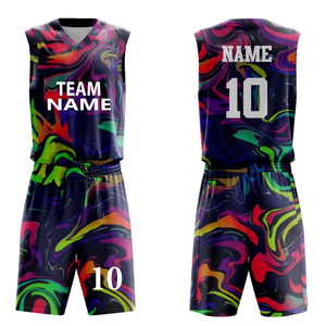 Tenues de basketball bien conçues en polyester respirant, dernier style, ensembles de tenues de basketball de qualité supérieure - Product Image 3