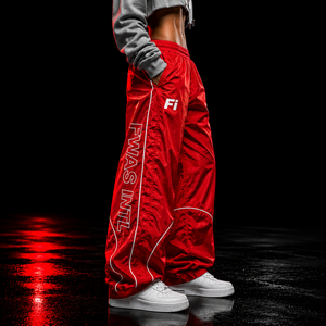 Pantalones cortavientos de nailon con cintura elástica para hombre, ropa de calle informal, de secado rápido, ligeros, holgados, pantalones deportivos con logo personalizado, pantalones para hombre - Product Image 4