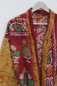 Nouvel arrivage de manteau Kantha vintage veste Kimono pour femmes en coton fait à la main longue fabrication élégante conception Kantha vintage - Product Image 3