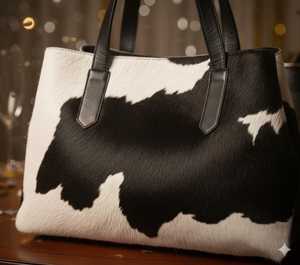 Leather Hair On Tote <b>Bag</b> Cowhide Handbag Women Shoulder Purse Casual Designer Large <b>Shopper</b> Tote LHTB-0013 - Product Image 3