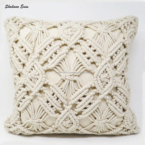 Modern Bedroom Throw <b>Pillow</b> Cover Custom Design Macrame Cushion Cover 100% Cotton Car Sofa <b>Decorative</b> <b>Pillow</b> Cover - Product Image 4