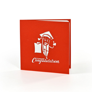 สินค้าใหม่ การ์ดอวยพร 3 มิติทําด้วยมือแบบกําหนดเองพร้อมดินสอสวมหมวกรับปริญญา - Product Image 4