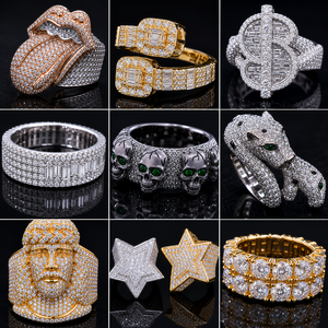 <b>Men's</b> White Gold Diamond <b>Ring</b> Round Brilliant Cut Natural G Color Hiphop Style Everyday Wear Jewelry - Product Image 4