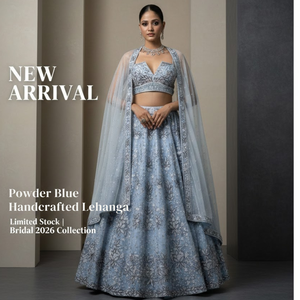 Lehenga Choli de Alta Gama para Bodas Indias, Tallas Grandes, al por Mayor |   Traje de Novia con Bordado de Cristal y Encaje Ornamentado, Transparente y Fluido - Product Image 1