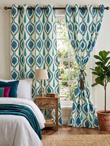Cortinas de algodón premium estampadas a mano para una decoración elegante de ventanas de sala de estar y dormitorio, con diseño floral tradicional y estilo hogareño. - Product Image 6