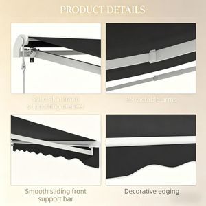 Tenda da Sole Retrattile per Patio, Pratica Soluzione per Veranda Esterna - Product Image 2