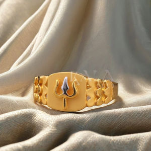 แหวนทองแบบดั้งเดิม22K ของผู้ชายสำหรับงานแต่งงานและวันครบรอบรูปแบบทางศาสนาที่สมบูรณ์แบบสำหรับงานหมั้นและของขวัญ - Product Image 1