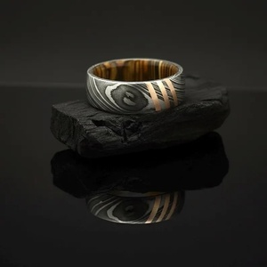 Valentines Customized Damascus Steel <b>Ring</b> Classic Christian Style Comfort Fit High Quality Unisex Gift Pakistan Import B2B - Product Image 2