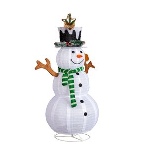 Decorazione Natalizia da Giardino con Pupazzo di Neve e Scoiattolo Illuminati, 120 LED Bianchi, 120 cm, per Esterni - Product Image 3