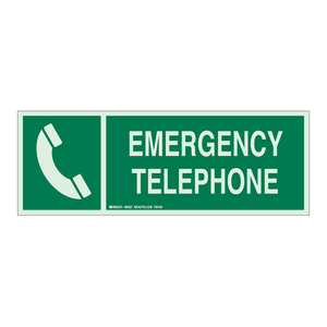 Panneau de signalisation téléphonique d'urgence photoluminescent BradyGlo en PVC pour intérieur/extérieur, pour zones téléphoniques d'urgence - Product Image 3