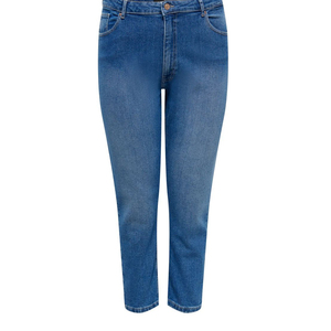 Vaqueros de mezclilla de corte bootcut para mujer, de moda, de alta calidad, con logo personalizado, tiro medio, elásticos, transpirables, antiarrugas, ecológicos, para verano. - Product Image 3