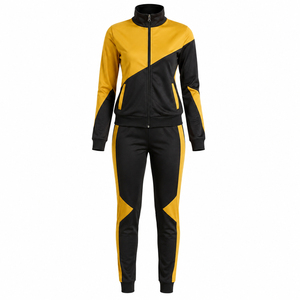 Chándal Deportivo para Mujer, Color Azul Claro y Blanco, con Bloques de Color, 2 en 1, Manga Larga, Cuello con Capucha y Cremallera, Corte Regular, Transpirable, para Invierno - Product Image 3