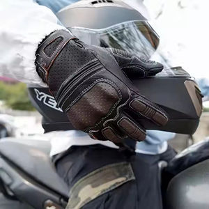 Guantes de Motocicleta de Cuero Duradero, Dedos Completos, Antideslizantes, Función Táctil, Unisex, Cierre de Gancho y Bucle, Poliuretano - Product Image 3