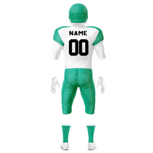 Ensemble de maillots de football américain pour hommes, ajustés, à manches courtes, sublimés, anti-humidité, vert et blanc, numéros d'équipe, vêtements de sport pour adultes - Product Image 3