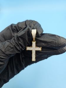 Colgante de cruz de moissanita, colgante HipHop, regalos Bapistam, colgante de plata 925, colgante de fe religiosa, colgante de moda para rapero, para hombre - Product Image 2
