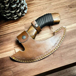Hacha Tomahawk Hecha a Mano con Hoja de Acero al Carbono y Mango de Madera, Diseño Vikingo, Hacha para Cortar Pizza de 7 Pulgadas de Largo, Suministros UA - Product Image 3