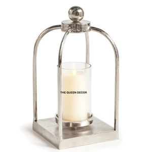 <b>Set</b> Of Three Votive Best Gift Guaranteed Best Quality <b>Lantern</b> Shiny Polished Silver Metal Concrete Unique Candle Jar - Product Image 5