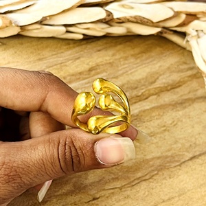 Modern Style Best Minimalist Waterdrop <b>Ring</b> Brass <b>Rings</b> For Women 18k Gold Plated Abstract <b>Open</b> Statement For Wholesale/OEM/ODM - Product Image 6