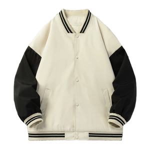 Chaquetas universitarias cálidas de otoño informales para hombre, forro polar liso con lana y tela para la escuela, Letterman, temporada de invierno - Product Image 1