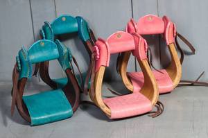 ARMANDIOUS High Quality Custom <b>Equestrian</b> Horse Racing Stirrups Western Metal Wooden Leather Safety First Riding Equipment - Product Image 4