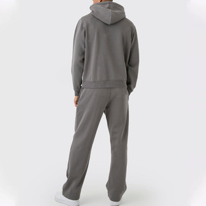 Conjunto de Sudadera con Capucha y Pantalones Deportivos de Felpa Francesa de Algodón Verde para Hombre, Estilo Casual, Holgado, de Dos Piezas, para Otoño - Product Image 6