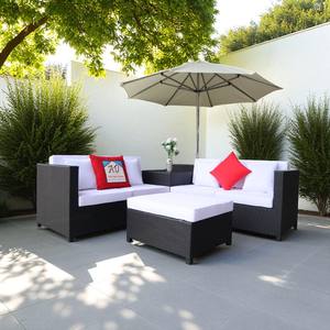 Ensemble de canapés sectionnels d'extérieur de luxe moderne PRSF-002 en rotin PE, mobilier de jardin avec coussins imperméables pour villas et complexes hôteliers - Product Image 5