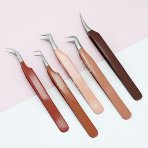 Fiber Tip Lash Tweezers Easy Fans Fine 90 Degree Volume Moon Curved Isolation Tweezer Curved Classic Lash Russian Mega Volume - Product Image 2