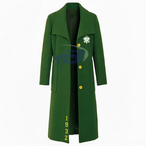 เสื้อโค้ทขนสัตว์สำหรับสุภาพสตรีคุณภาพสูง พร้อมส่งจากชมรม Chi Eta Phi  เสื้อโค้ทยาวแบบมีเข็มขัด - Product Image 2