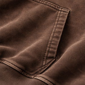 Sudadera con Capucha Extra Grande para Hombre, Estilo Vintage, Color Marrón Lavado, Felpa de Algodón Grueso de 450 g/m², Sudadera Personalizable Lisa para Streetwear - Product Image 5