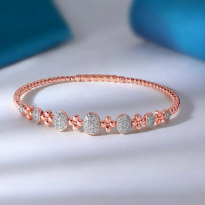 Interlocking <b>Infinity</b> Motif Diamond Link Bangle <b>Bracelet</b> - Product Image 5