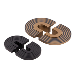 Modern Aluminium Oval Loop <b>Door</b> Handle Set Wardrobe Cabinet Pulls Silk Black <b>Antique</b> <b>Brass</b> Matt Pair Furniture Hardware - Product Image 2