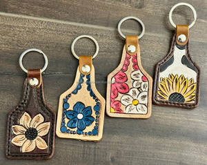 Nouveautés Cadeaux promotionnels Porte-clés en cuir repoussé à la main de haute qualité Porte-clés en cuir véritable avec logo de créateur de luxe personnalisé - Product Image 5