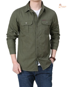 Chemise décontractée pour homme à manches longues, infroissable, en popeline, pour l'automne, polyvalente, respirante et confortable, 100% coton, séchage rapide - Product Image 1