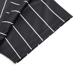 Classic Vertical Pinstripe Baseball Jersey Black And White Vintage Style Athletic <b>Shirt</b> For Professional Team Uniforms - Product Image 5