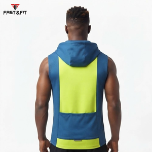 Cheap Price Men Summer <b>Hoodies</b> Slim Fit Men Pullover Workout <b>Sleeveless</b> Bodybuilding <b>Hoodies</b> for Gym - Product Image 2