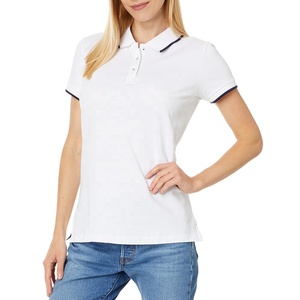 T-shirt polo classique de luxe blanc à manches courtes et séchage rapide anti-rides pour femmes, coupe de luxe - Product Image 1