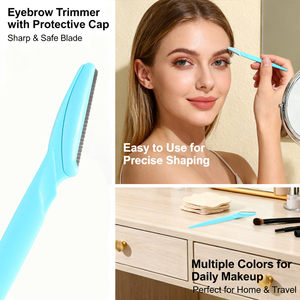 Ensemble de rasoirs à sourcils de couleur violette, 12 pièces, rasoir pour le visage, tondeuse et rasoir pour femmes et hommes avec housse de protection - Product Image 6