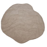 Beige Handmade Rug Modern Textured Area Carpet with Elegant Neutral Design for Living Room Bedroom Dining Room